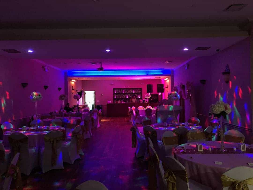 Party Hall Brooklyn with magenta LED Lighting